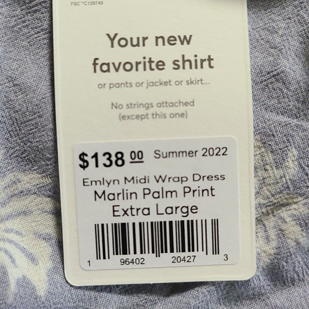 Marine layer Emlyn Midi Wrap Dress in Marlin Palm Print - Picture 7 of 8